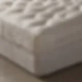 Close-up of bed in a box mattress layers