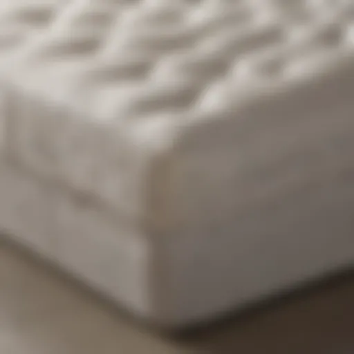 Close-up of bed in a box mattress layers