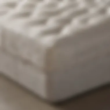 Layers of a bed in a box mattress Close-up of bed in a box mattress layers