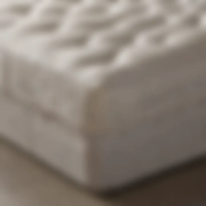 Layers of a bed in a box mattress Close-up of bed in a box mattress layers