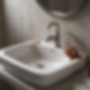 Clogged bathroom sink with visible debris