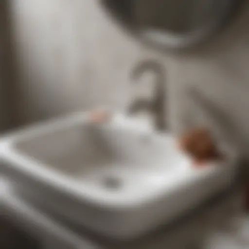 Clogged bathroom sink with visible debris