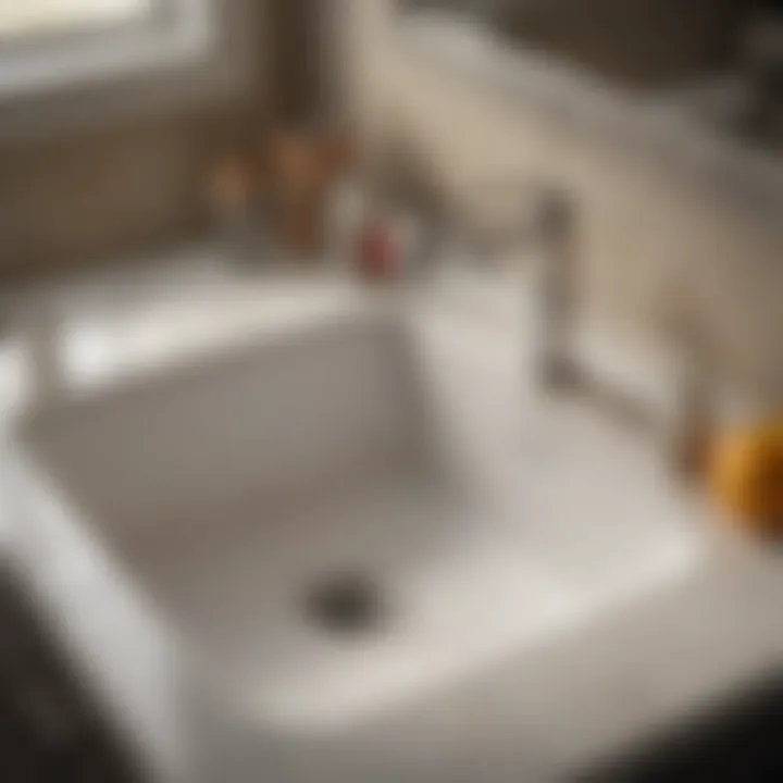 Detailed Sink Dimensions Analysis Close-up of sink dimensions and measurements on a blueprint