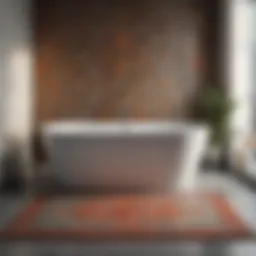 Elegant suctionless bathtub mat with decorative patterns