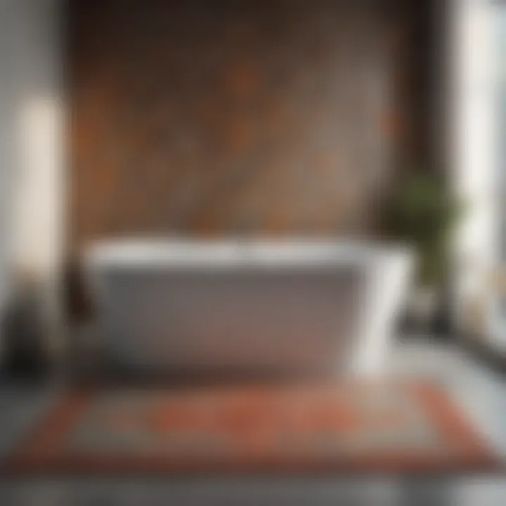 Elegant Design of Suctionless Bathtub Mat Elegant suctionless bathtub mat with decorative patterns