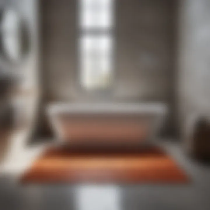 Suctionless Bathtub Mat in a Modern Bathroom Suctionless bathtub mat in a modern bathroom setting