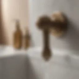 An intricately designed bathroom faucet key showcasing its unique features.
