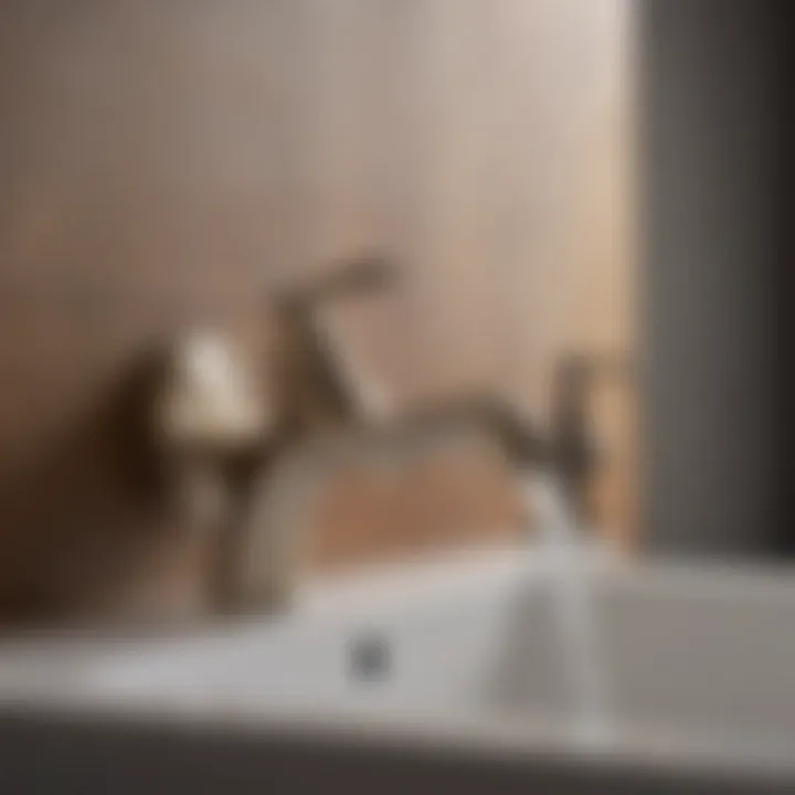 A diagram illustrating the installation techniques for a bathroom faucet key.