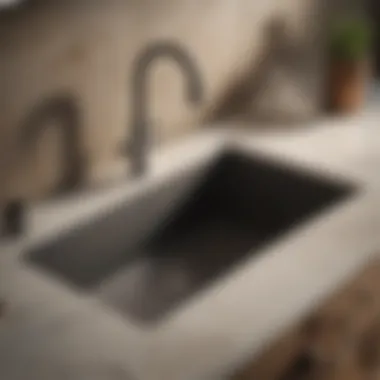 Sleek Undermount Sink with Granite Stylish undermount sink integrated with a granite countertop