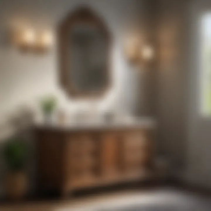 Sophisticated Design of a Solid Wood Bathroom Vanity Elegant solid wood bathroom vanity with intricate detailing