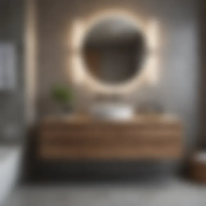 Seamless Integration of Solid Wood Vanity in Modern Decor Stylishly integrated solid wood vanity in a modern bathroom