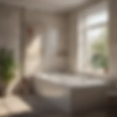Visual representation of accessibility features in three wall bathtubs