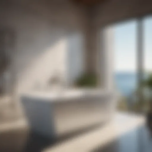 Elegant three wall bathtub design showcasing modern aesthetics