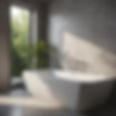 Installation process of a three wall bathtub in a contemporary bathroom