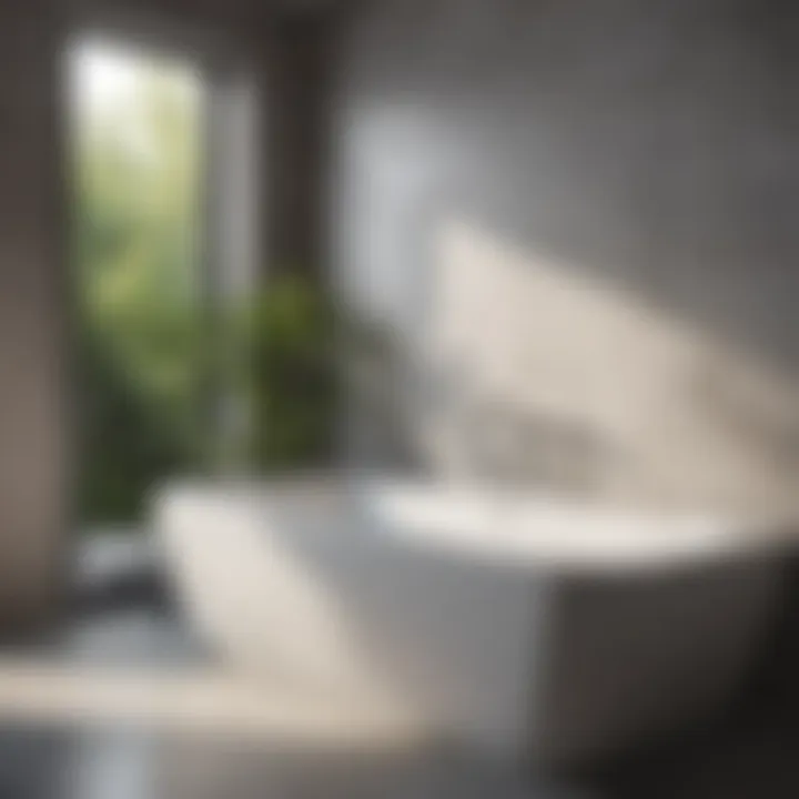 Installation process of a three wall bathtub in a contemporary bathroom