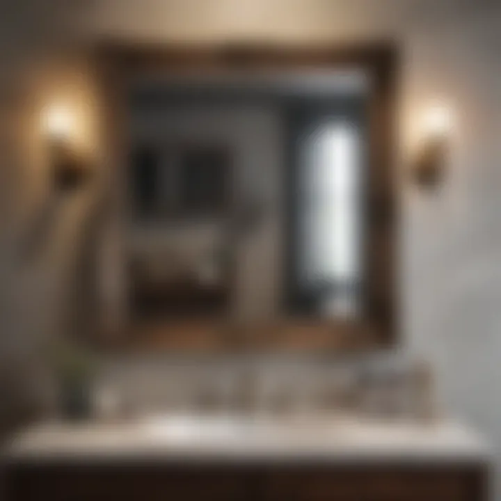 Customizable Wood Frame Bathroom Mirror