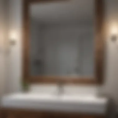 Natural Wood Grain Bathroom Mirror Detail
