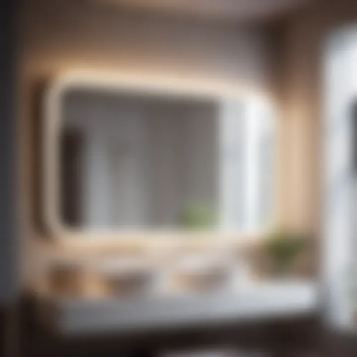 Close-up of unframed mirror showcasing sleek design