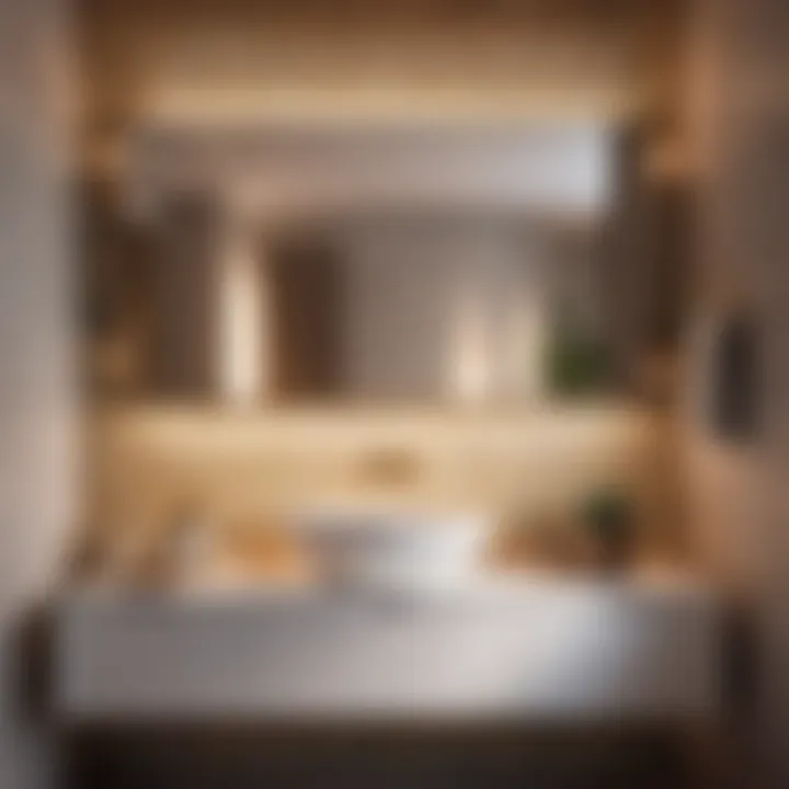 Unframed mirror in a spacious bathroom creating illusion of depth