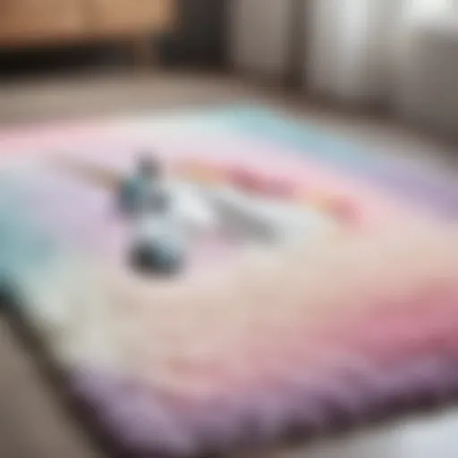 Ethereal Pastel Unicorn Rug Unicorn Rug with Pastel Colors