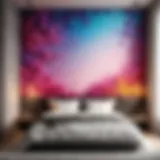 Abstract Artistic Wall Design in Bedroom