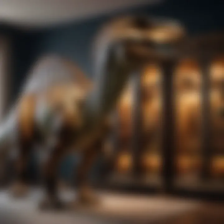 Exquisite Dinosaur Wardrobe Craftsmanship Unique dinosaur-inspired wardrobe with intricate details