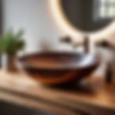 Artistic Wood Countertop Sink Blending Natural Elements Unique Wood Countertop Sink