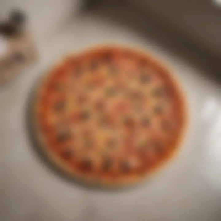 A whimsical bath mat shaped like a pizza, perfect for adding fun to a quirky bathroom.