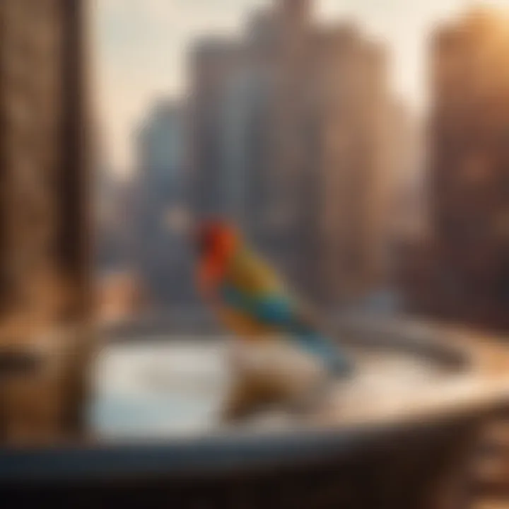 Urban Backdrop with Avian Elegance Urban backdrop with avian elegance