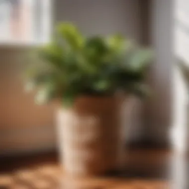 Plant Holder Decor Urban outfitters laundry basket used as a stylish plant holder