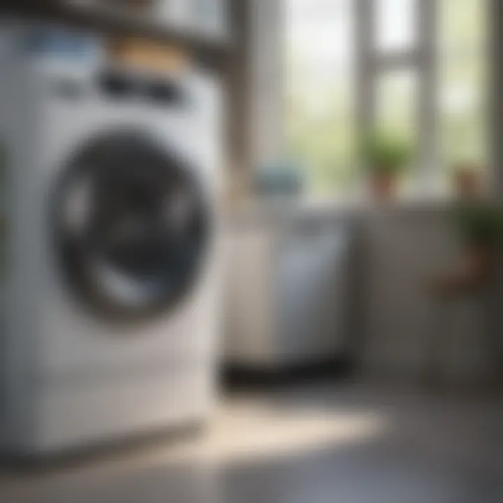 A front load washer with a compartment for laundry sanitizer