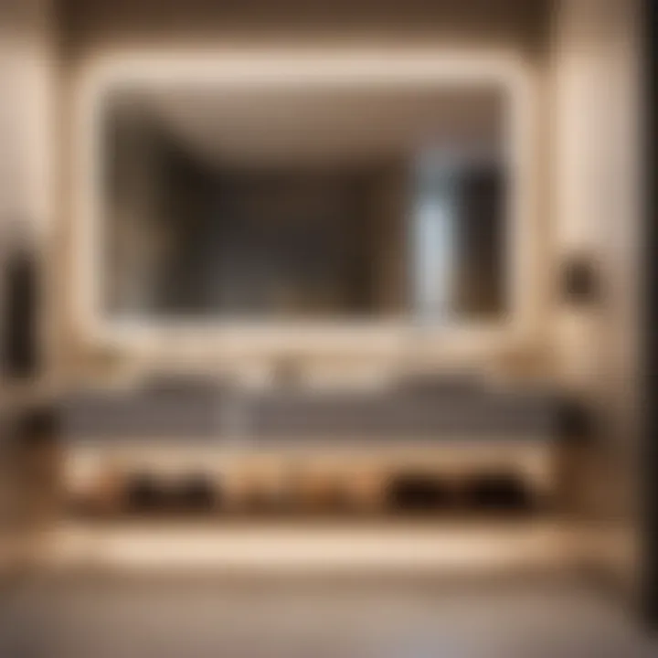 Contemporary LED-lit Vanity Fair Bathroom Vanity Modern Vanity Fair Bathroom Vanity with LED lighting and smart storage