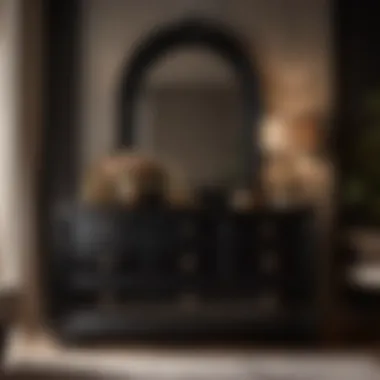 Refined Black Dresser Luxurious black dresser with ample storage space in a well-lit room