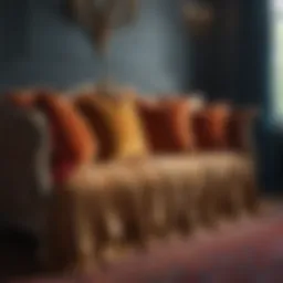 Elegant Daybed with Velvet Throw