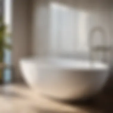 Modern deck-mounted bathtub faucet with hand shower in luxury bathroom