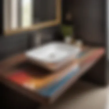 Versatile Formica Countertop for Bathroom Design Formica countertop showcasing versatility in bathroom design
