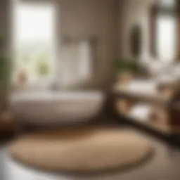 Organic Jute Rug in a Modern Bathroom