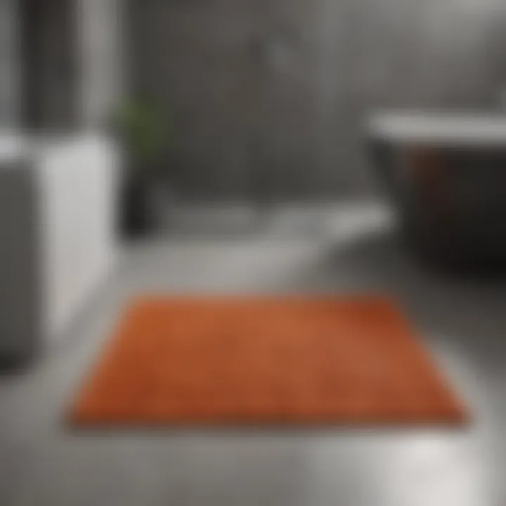 Square bathroom mat with anti-slip technology