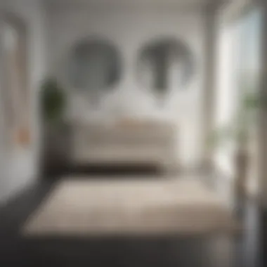 Square bathroom mat made from sustainable materials