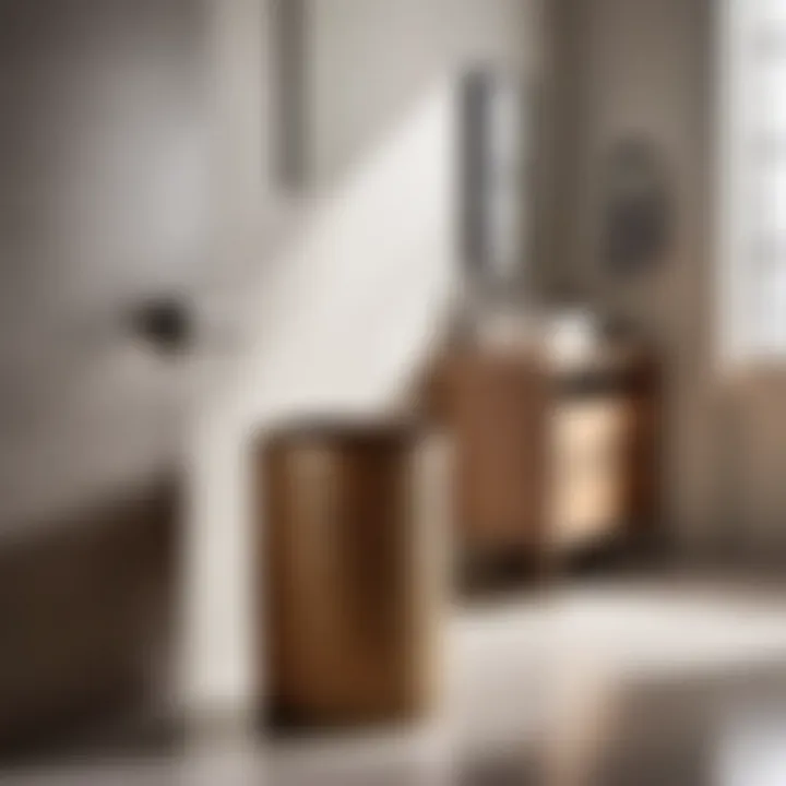 Seamless Decor Integration Versatile woven bathroom trash can blending seamlessly with various decor styles