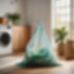 Eco-friendly laundry bag in modern interior