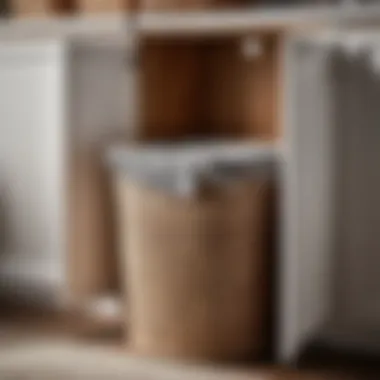Functional Storage Design White wicker laundry hamper showcasing its spacious interior capacity