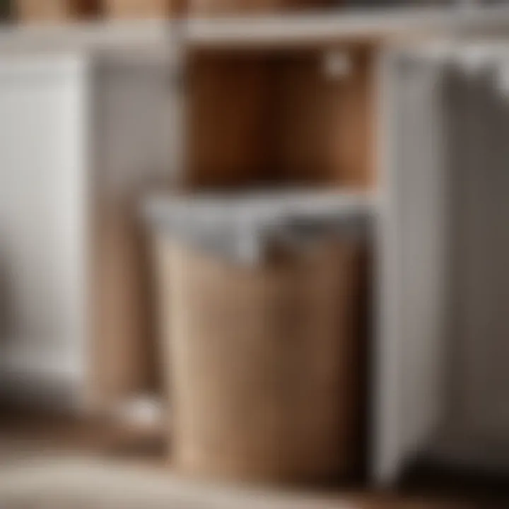 Functional Storage Design White wicker laundry hamper showcasing its spacious interior capacity