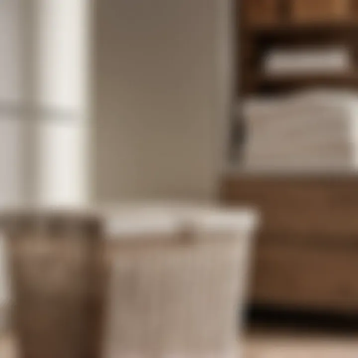 Laundry Room Elegance Stylish laundry organization ideas using the white wicker hamper in a laundry room