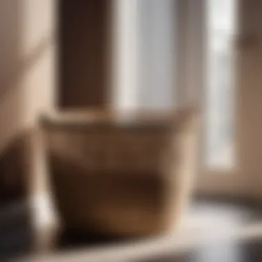 Modern interior design with woven laundry basket