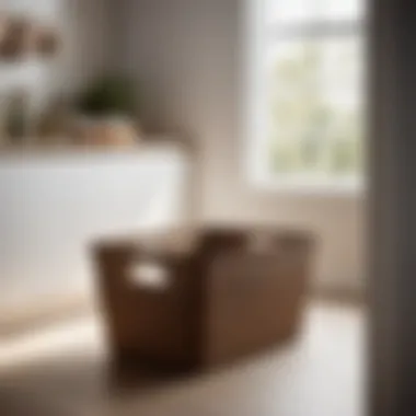 Organized space with woven laundry basket