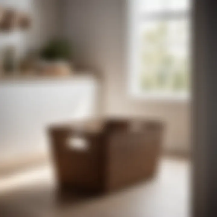 Organized space with woven laundry basket