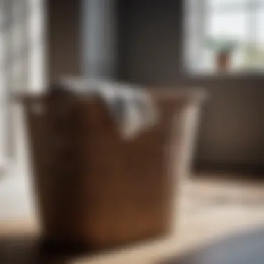 Woven laundry basket as a stylish laundry hamper