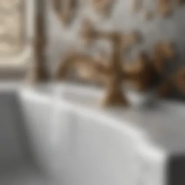 Intricate Floral Design Victorian Faucet Victorian bathroom faucet with ornate floral design
