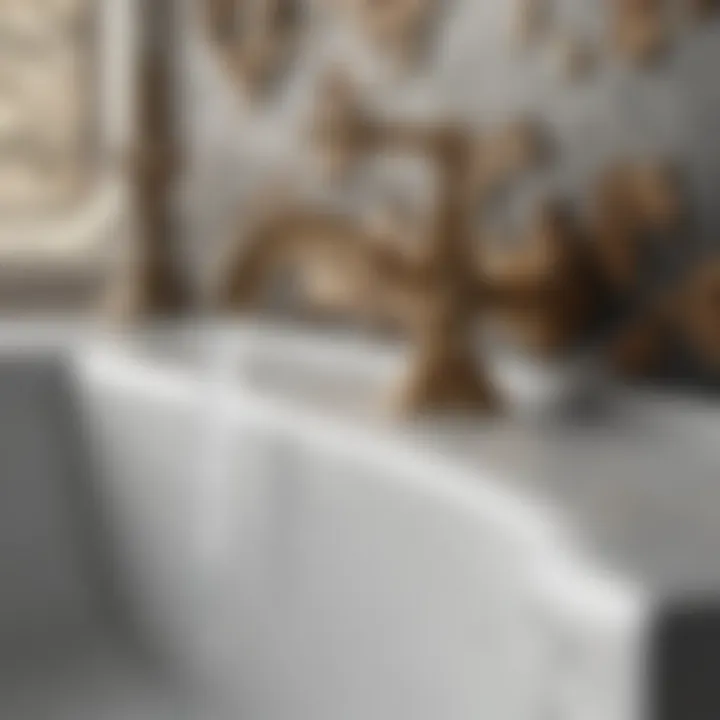 Intricate Floral Design Victorian Faucet Victorian bathroom faucet with ornate floral design